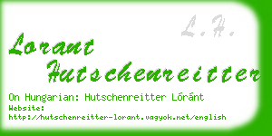 lorant hutschenreitter business card