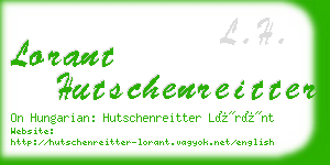 lorant hutschenreitter business card